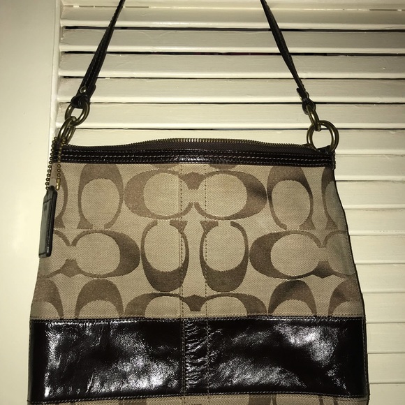 Coach purse brown with leather band on the bag - Picture 3 of 3